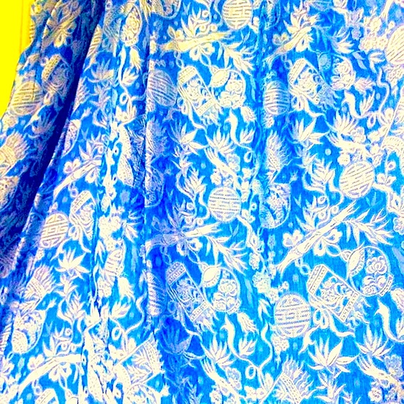 *Oriental Brocade Skirt wrap silky Full sweep OSFM Vtg no tag Flared Satiny - Picture 1 of 6